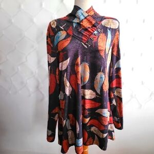 - Azalea Hi-Neck Long Blouse / Dress / Floral / Size 2XL